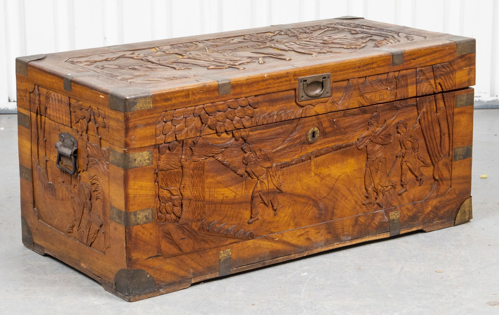 Asian Carved Hardwood Chest (1 of 11)
