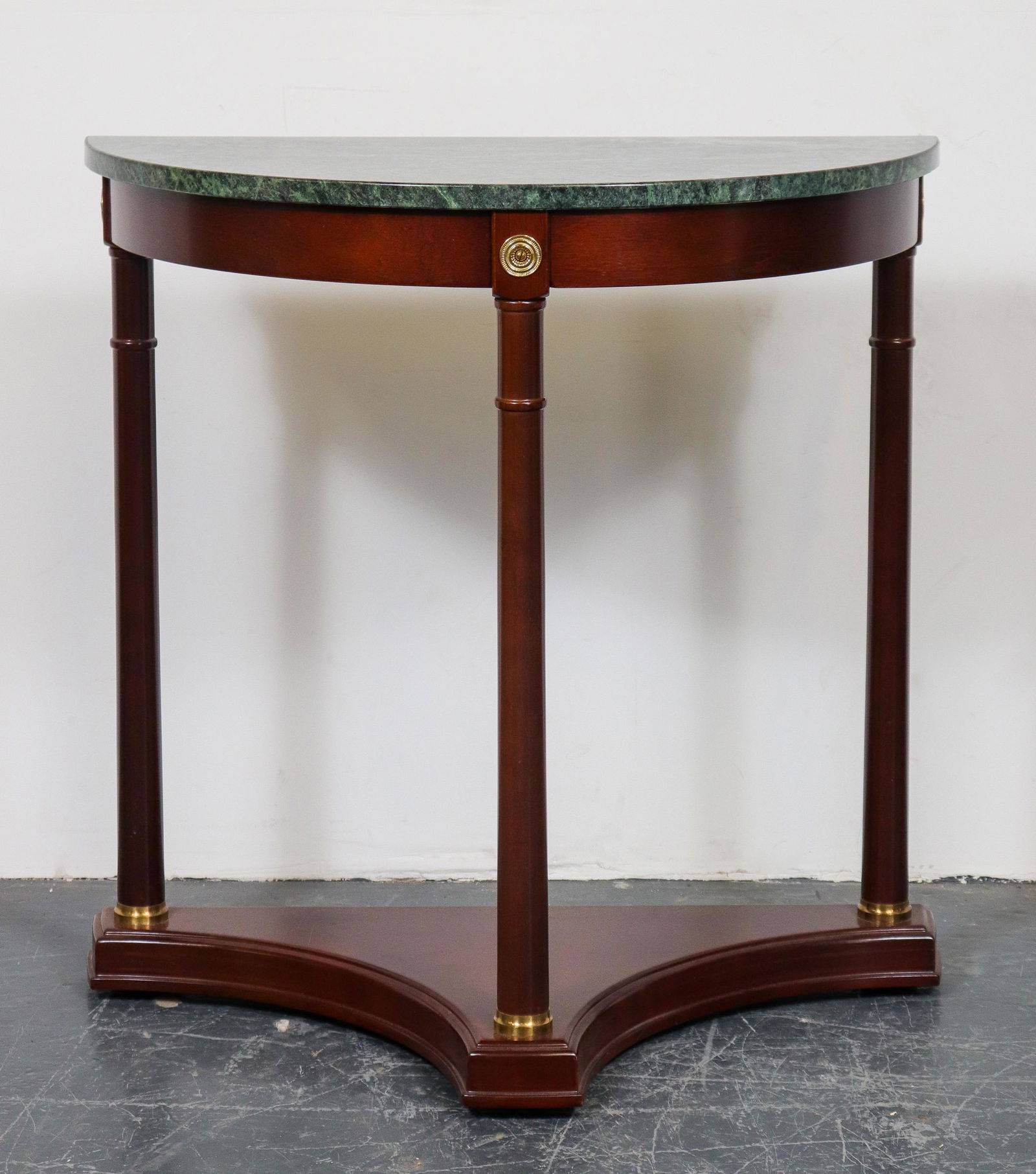 Empire Manner Green Marble Top Demilune Side Table (1 of 7)