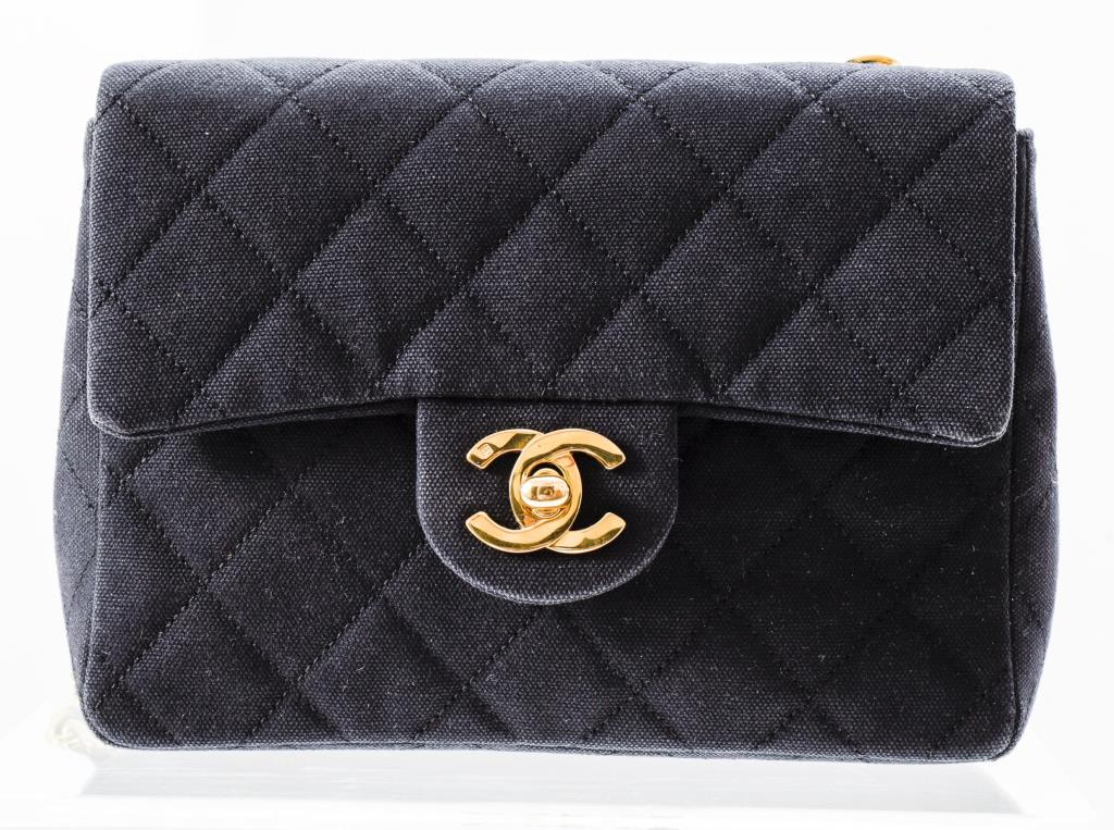 Chanel Black Quilted Fabric Handbag (1 of 8)