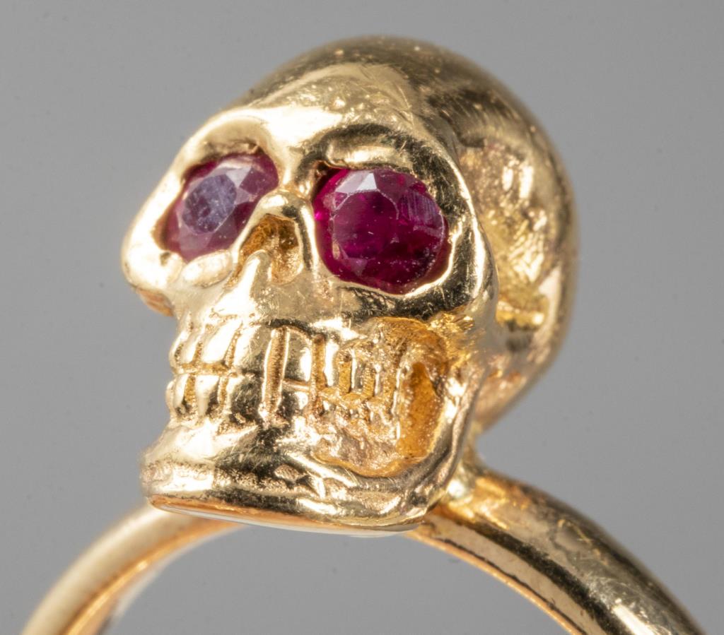 King Baby Studio 18K & 14K Gold Ruby Skull Ring (1 of 6)