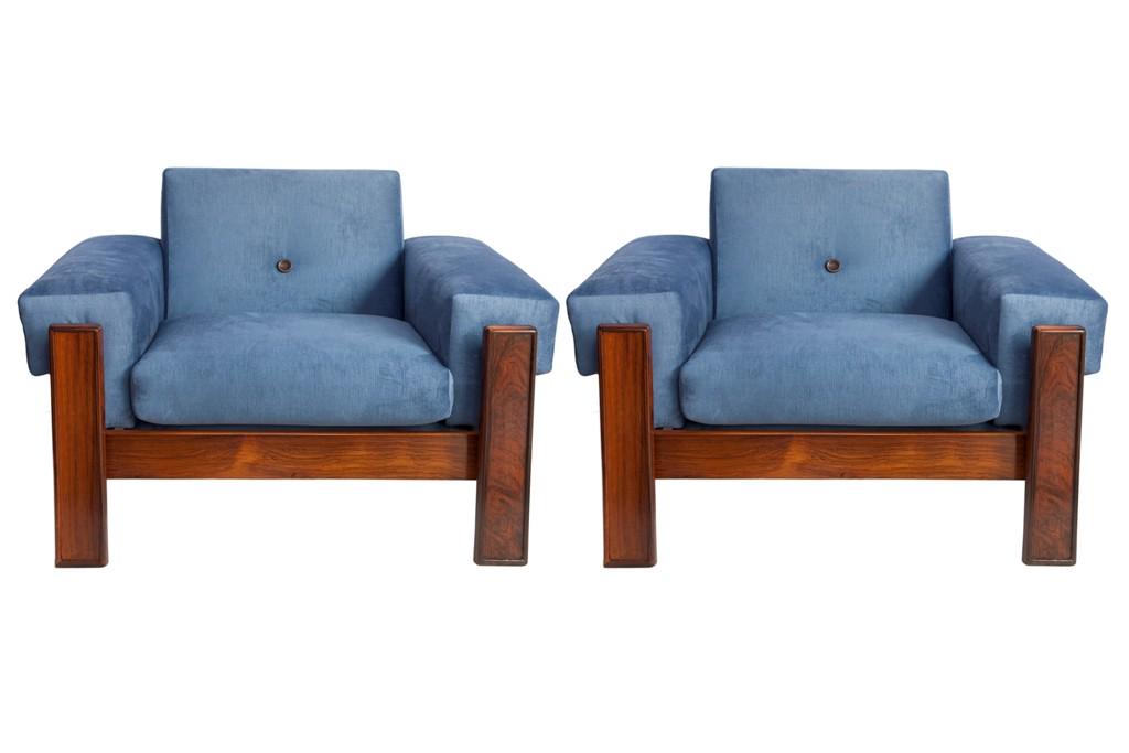 Jorge Zalszupin Brazilian Jacaranda Arm Chairs, Pr (1 of 6)