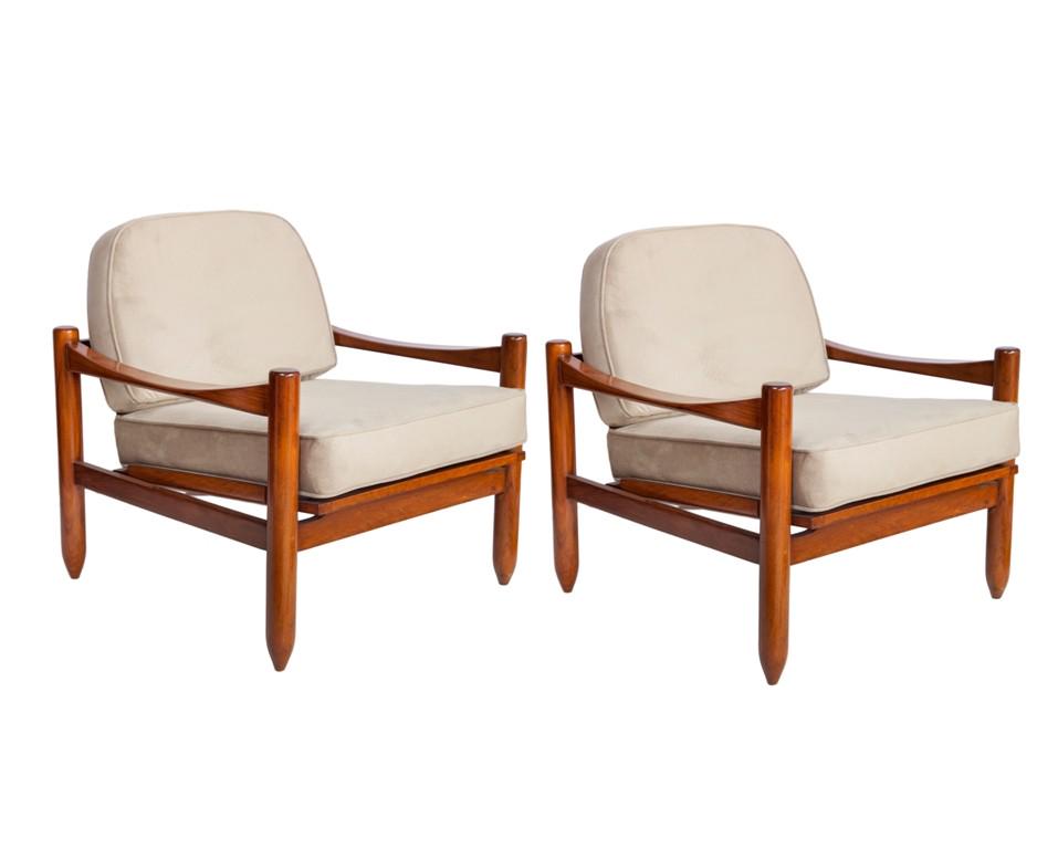 Michel Arnoult Mid-Century Jacaranda Arm Chairs Pr (1 of 8)