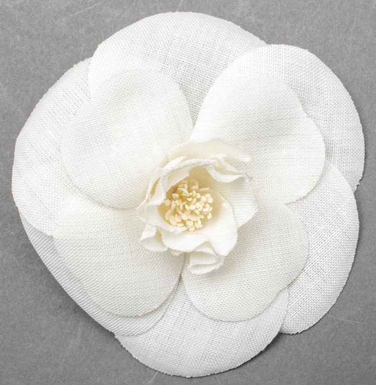 Vintage Chanel White Camellia Flower Brooch (1 of 4)