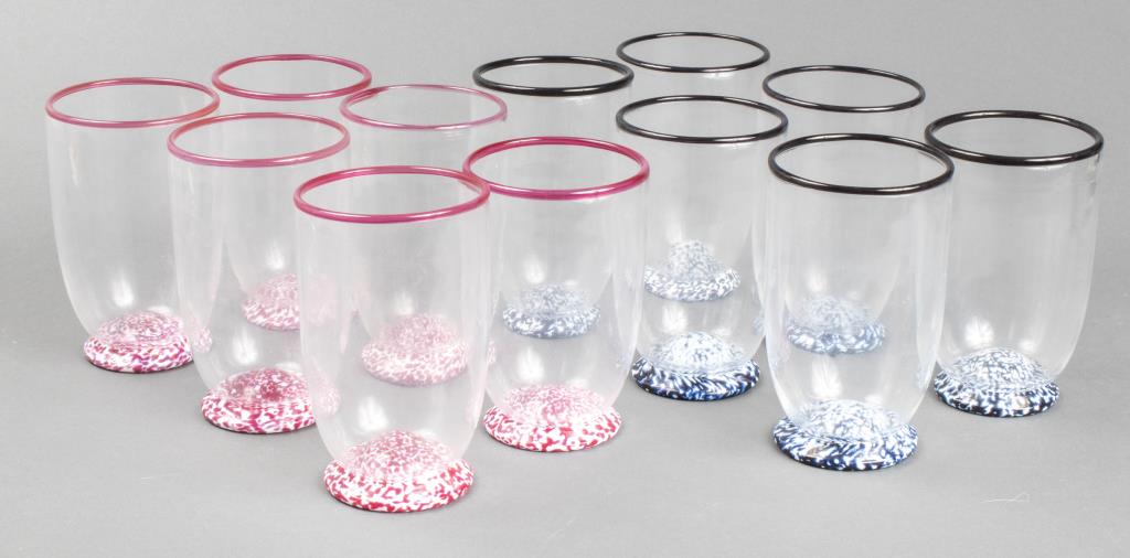 Murano Handblown Glass Tumblers, Set of 12 (1 of 6)