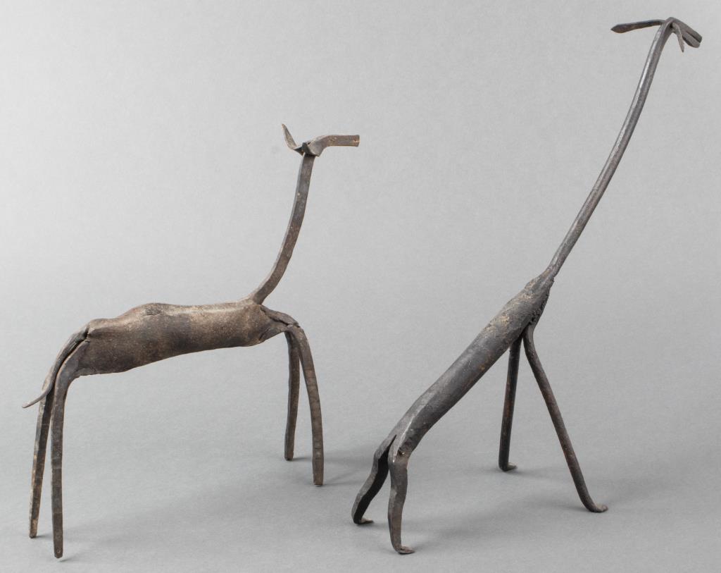 Wrought Iron Brutalist Giraffe Sculptures, 2 (1 of 9)
