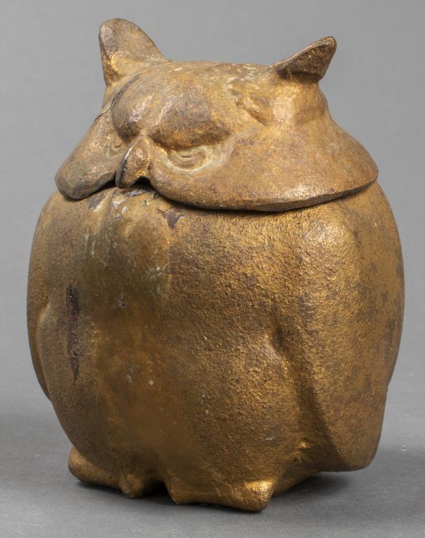 Arts & Crafts "Owl" Gilt Metal Covered Jar (1 of 6)