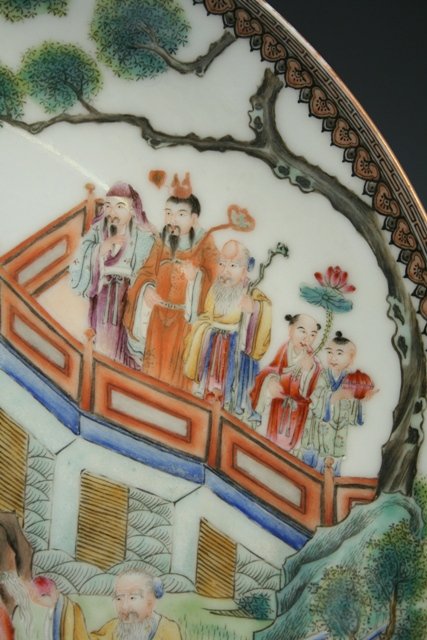 Chinese Porcelain Polychrome Dish 20th C. - 2