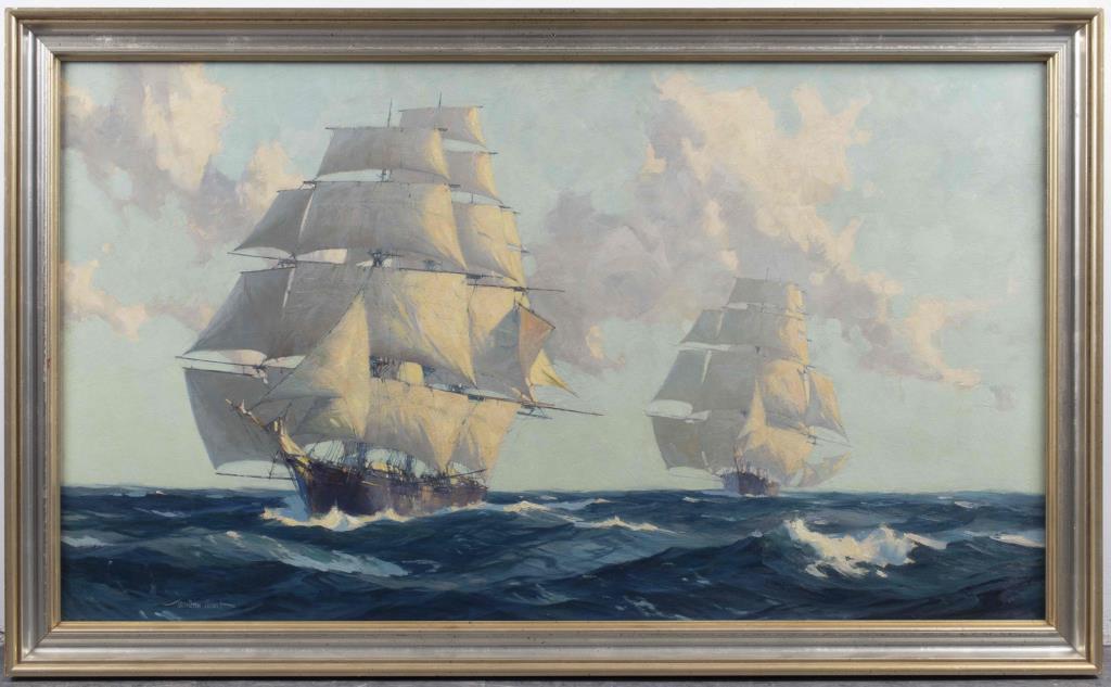 Gordon Grant "Clipper Ships" Oil on Board (1 of 17)
