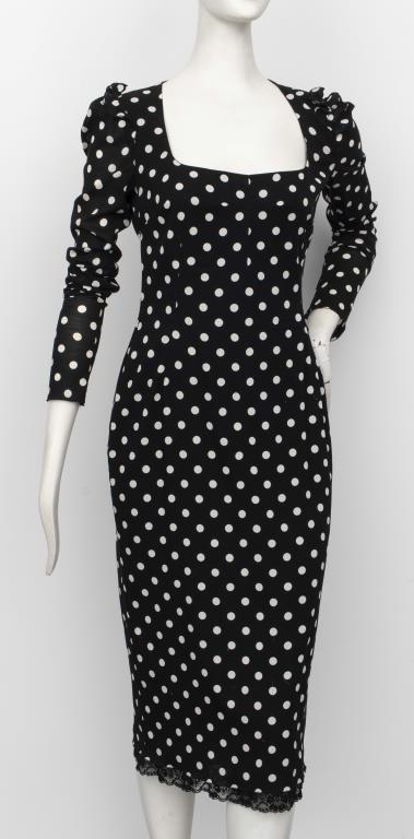 Dolce & Gabbana Black & White Polka Dot Dress (1 of 9)