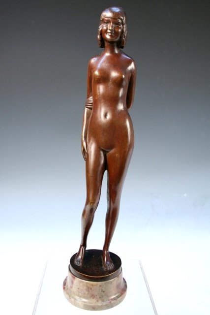 Bronze Nude Sculpture by S. Moselsio 20th C.