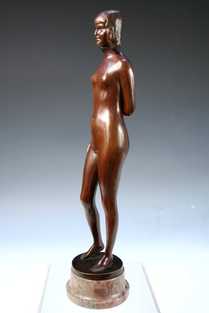 Bronze Nude Sculpture by S. Moselsio 20th C. - 2