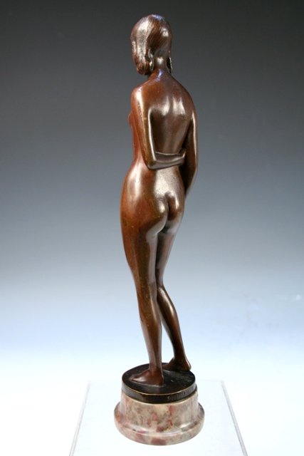 Bronze Nude Sculpture by S. Moselsio 20th C. - 3