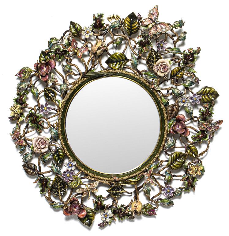 Jay Strongwater Large Enameled Wall Mirror (1 of 6)