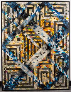 Matthias Bitzer "Variations on a Machine," 2016: Matthias Bitzer (German, b. 1975) "Variations on a Machine," 2016, paper and epoxy on board, bearing Marianne Boesky Gallery (New York City) label on reverse. Overall: 52.25" H x 40.5" W x 2.75" D.
