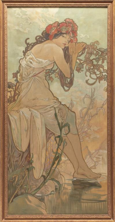 After Alphonse Mucha "Summer" Oil on Canvas (1 of 5)
