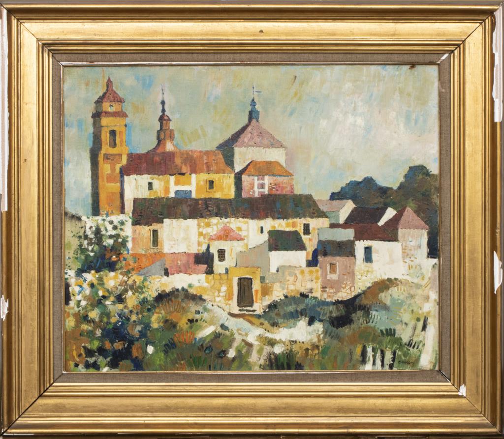 Guy Charon "Village Landscape" Oil on Canvas (1 of 16)