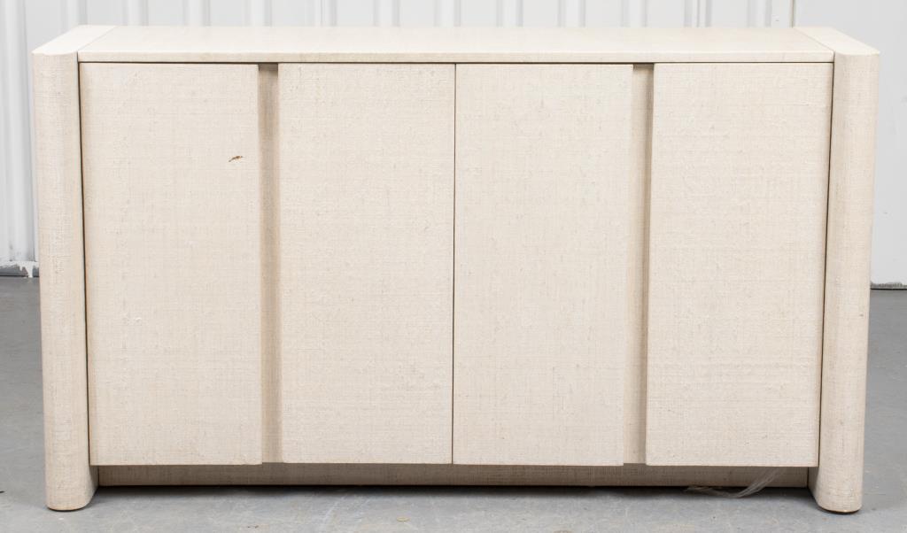 Karl Springer Manner Grasscloth Credenza Cabinet (1 of 6)