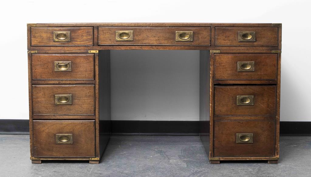 English Brass Mounted Mahogany Campaign Desk (1 of 9)