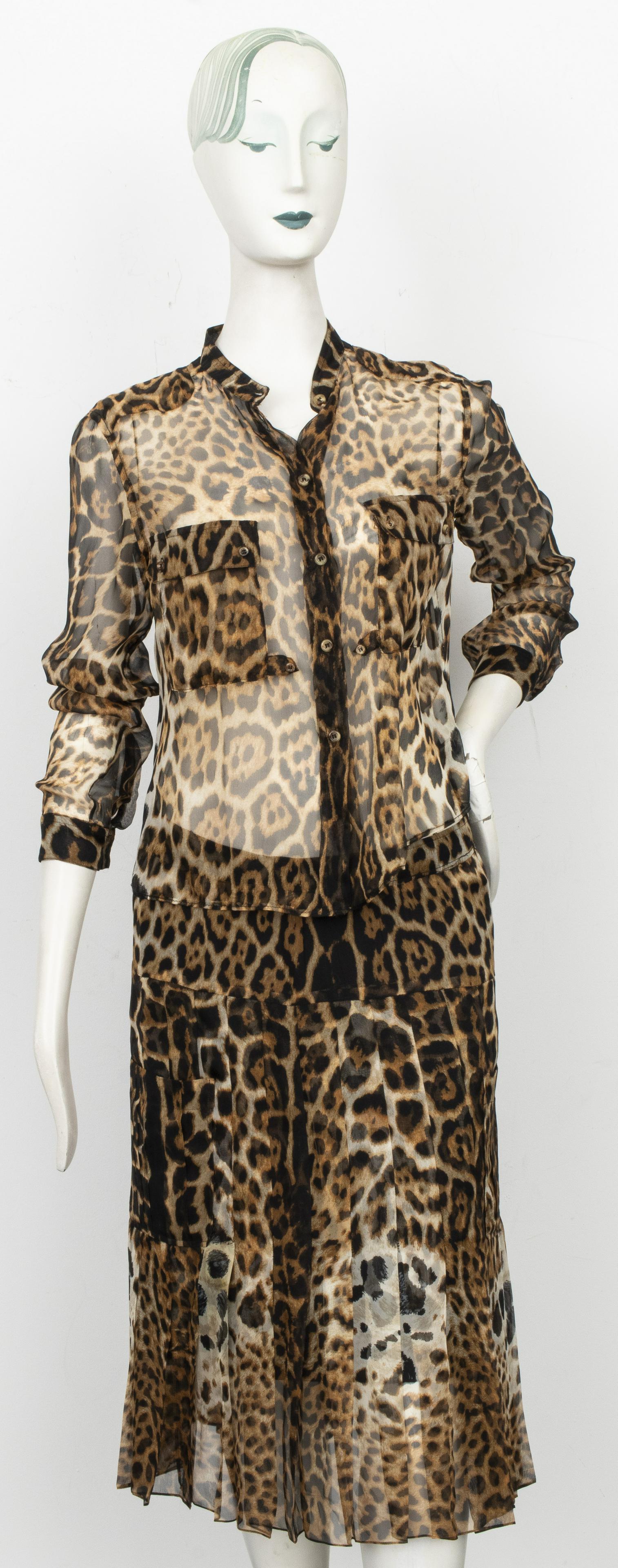 Yves Saint Laurent Sheer Animal Print Shirt Skirt (1 of 11)