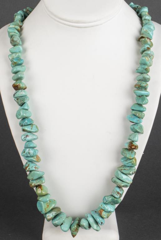 Navajo Native American Silver Turquoise Necklace (1 of 4)