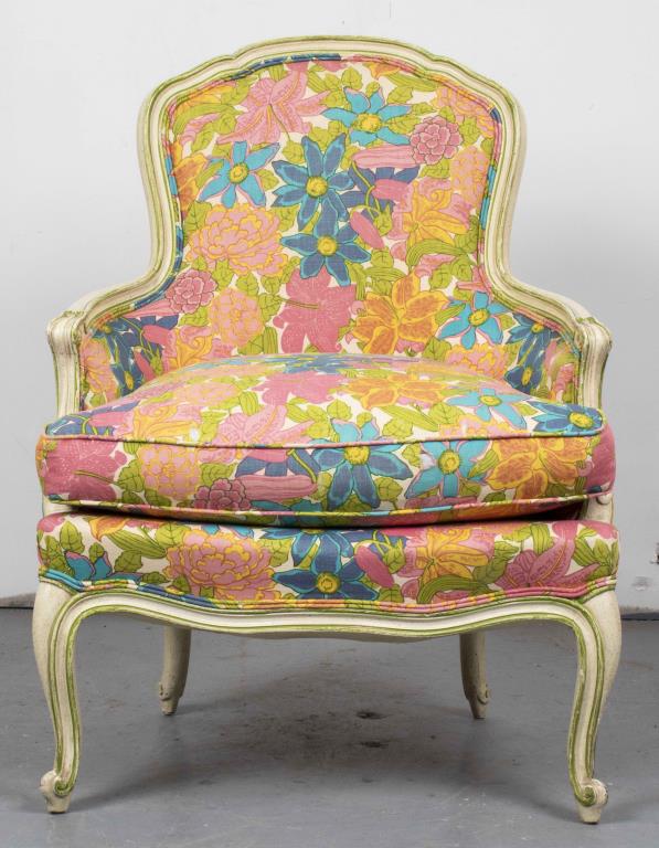 Modern Rococo Style Floral Upholstered Armchair (1 of 8)