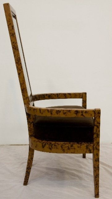 Set of 8 Tortoise-Shell Dining Chairs ca. 1970 - 3