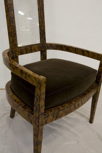 Set of 8 Tortoise-Shell Dining Chairs ca. 1970 - 4