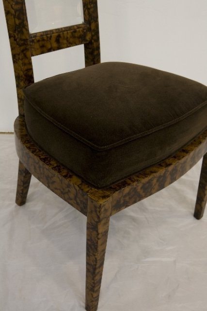Set of 8 Tortoise-Shell Dining Chairs ca. 1970 - 6