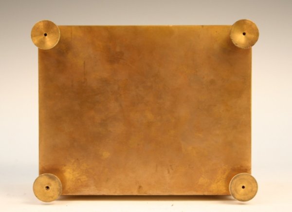 French Neo-Classical Onyx Brass Porcelain Box - 9
