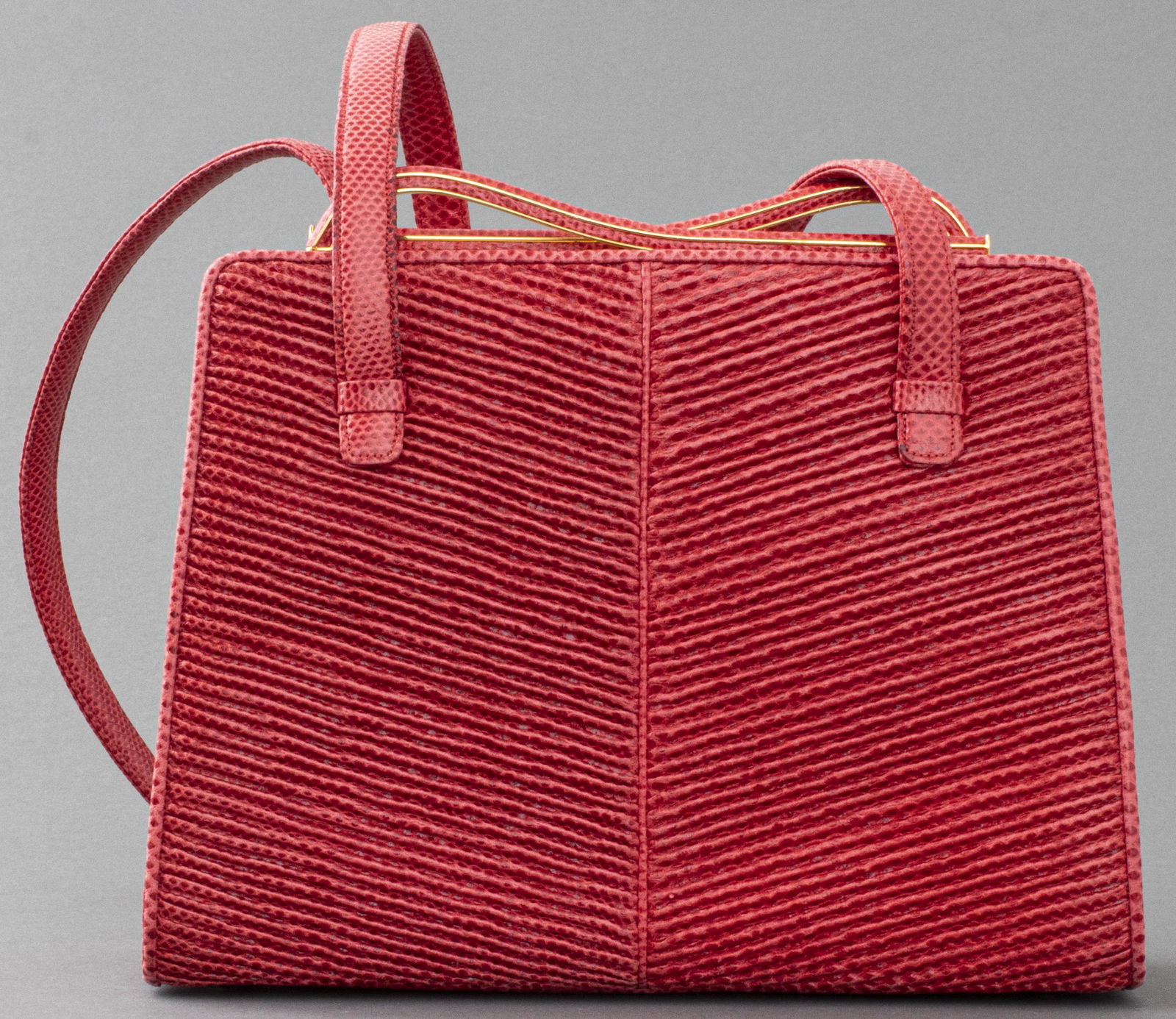 Judith Leiber Red Lizard Handbag (1 of 8)