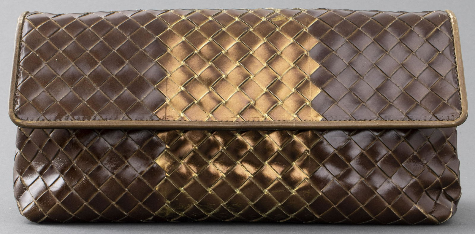 Bottega Veneta Metallic Leather Intrecciato Clutch (1 of 5)