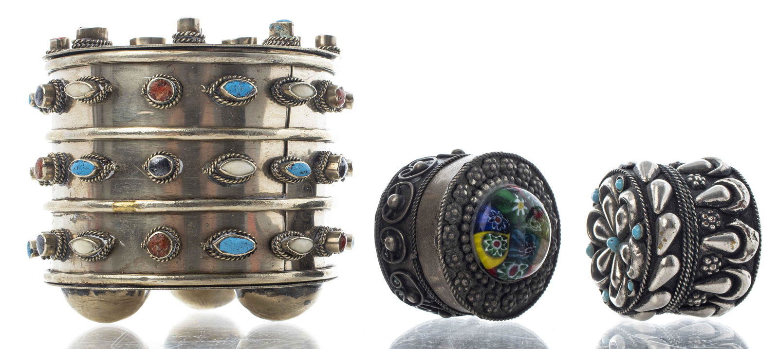 Silver Tone Trinket Boxes with Stone Elements, 3 (1 of 13)