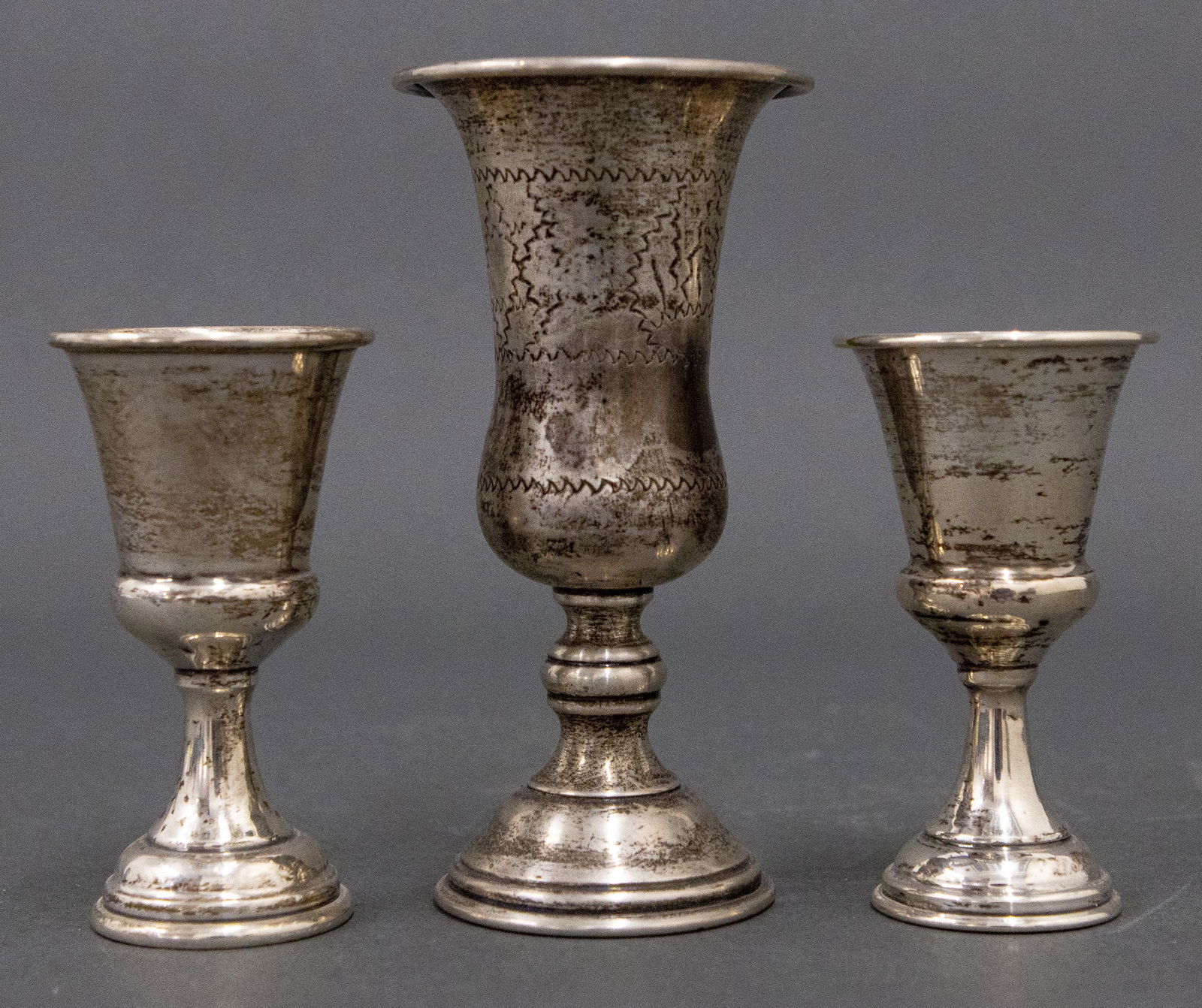 Sterling Silver Judaica Kiddush Cups, 3 Pcs. (1 of 5)