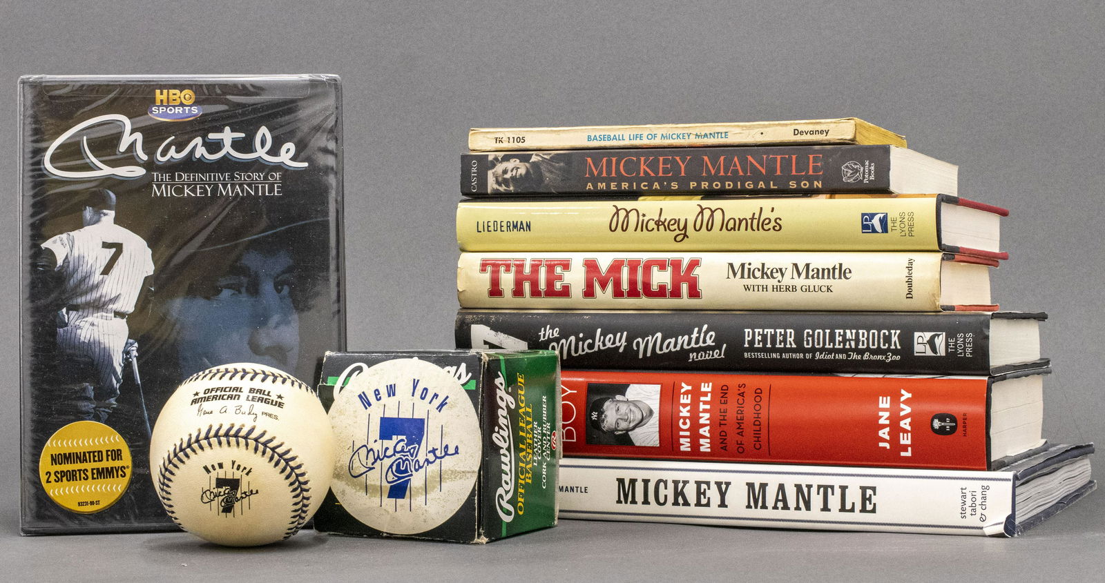 Mickey Mantle Rawlings Baseball, Books, DVD, 9 PCS (1 of 7)