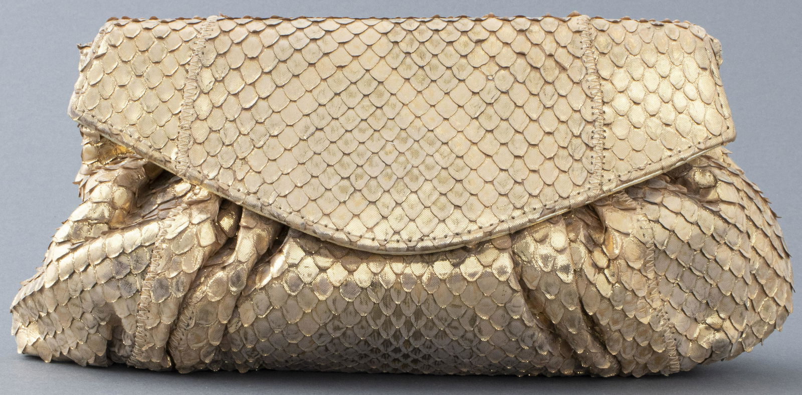 Carlos Falchi Gold-Tone Snake Print Clutch (1 of 7)
