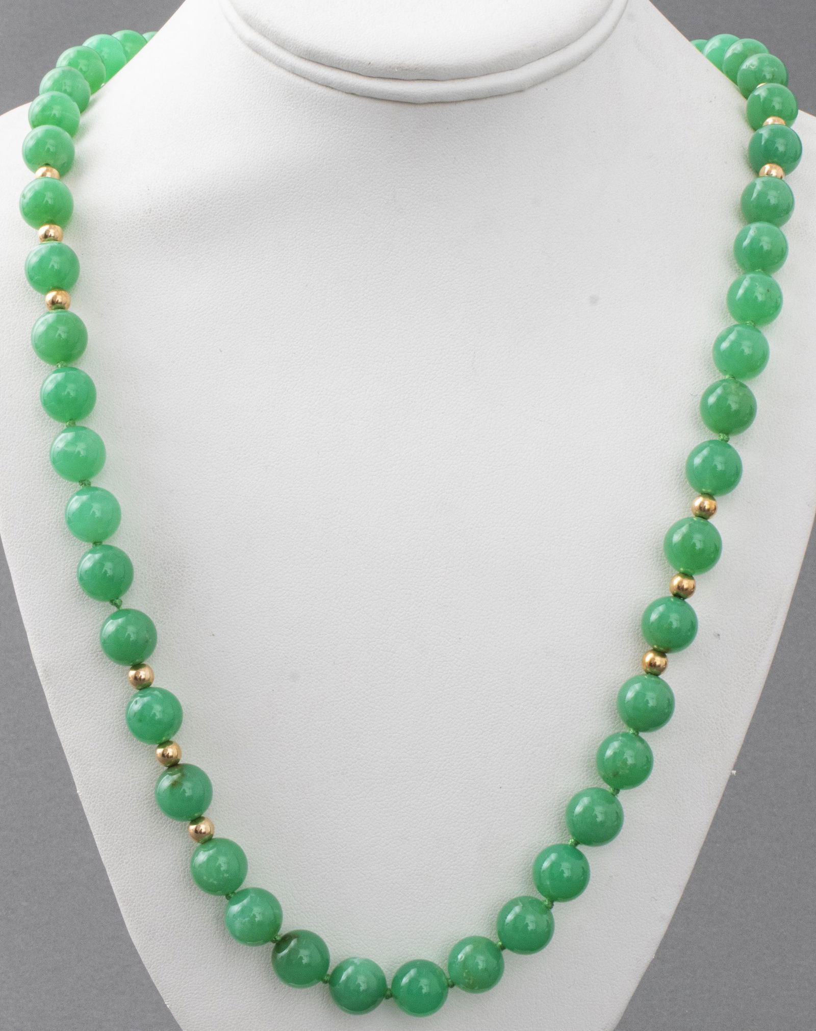Green Chrysophase Chalcedony & Gold-Fill Necklace (1 of 5)