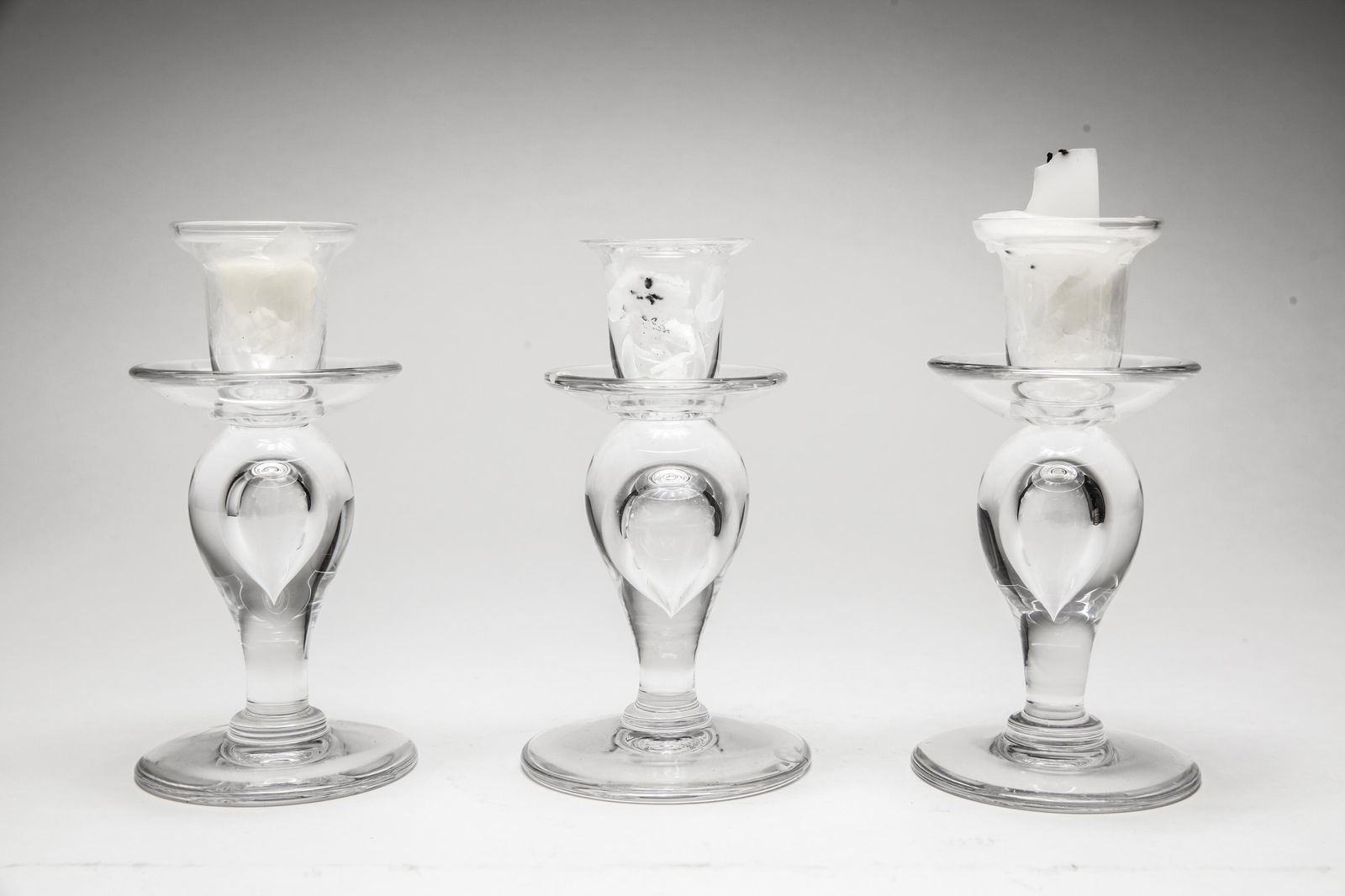 St. Louis France Cristal Glass Candle Holders, 3 (1 of 6)