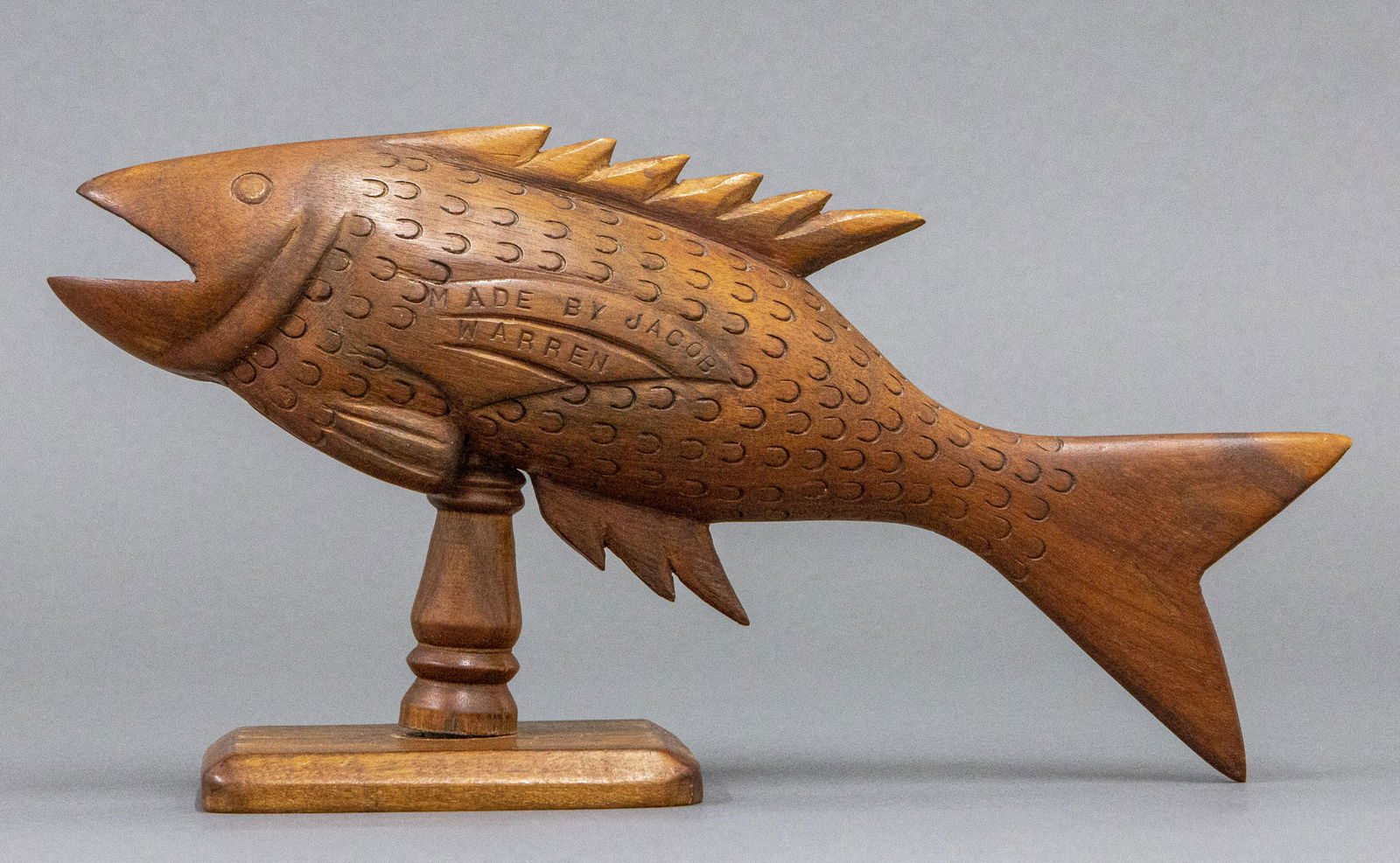 Jacob Warren Carved Wood Fish Sculpture (1 of 7)