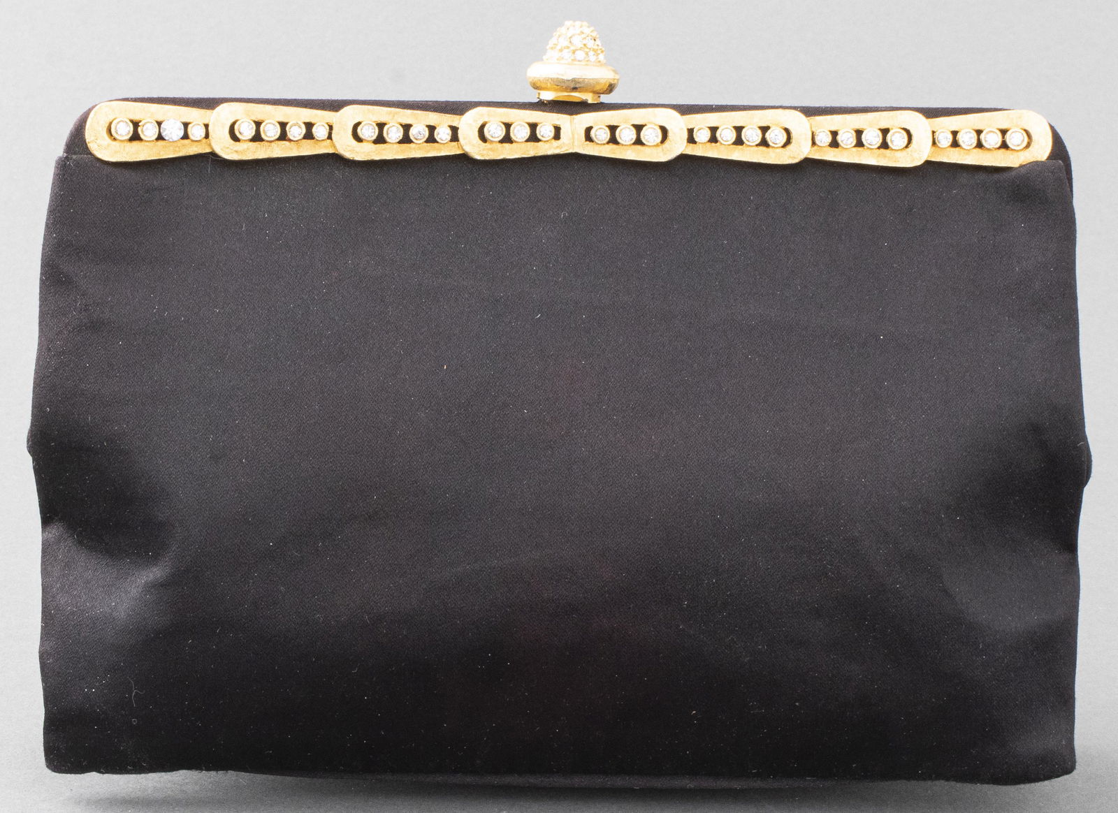 Magid Black Satin And Gold-Tone Clutch (1 of 6)