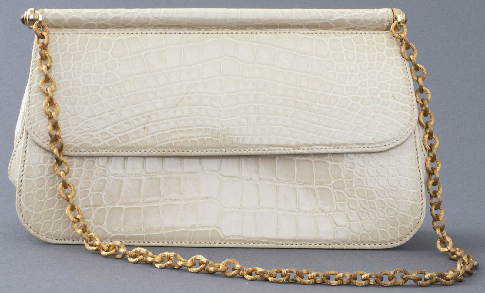 Judith Leiber Beige Alligator Handbag (1 of 7)