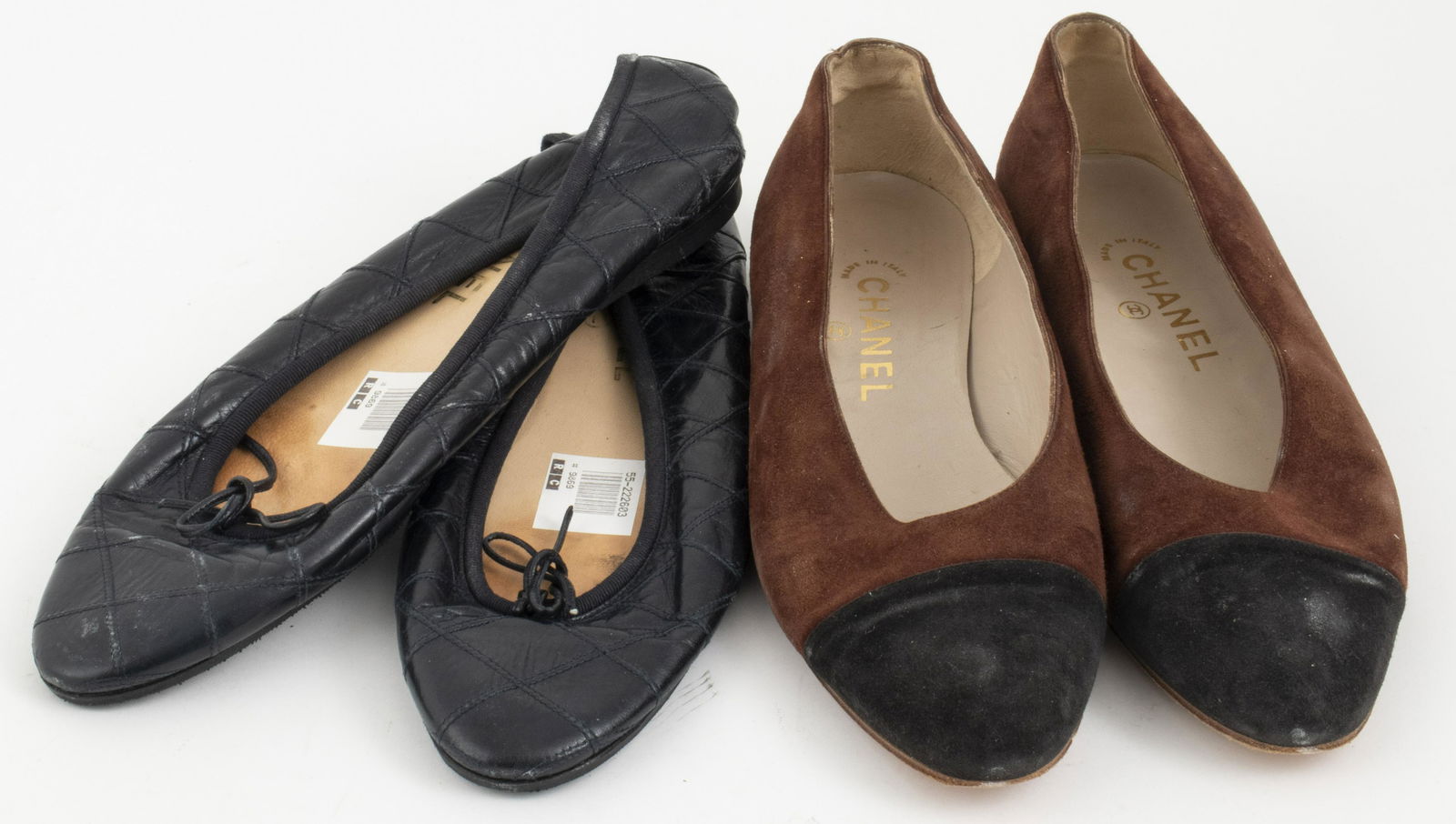 Chanel Suede Two Tone Flats & Black Ballet Flats 2 (1 of 3)
