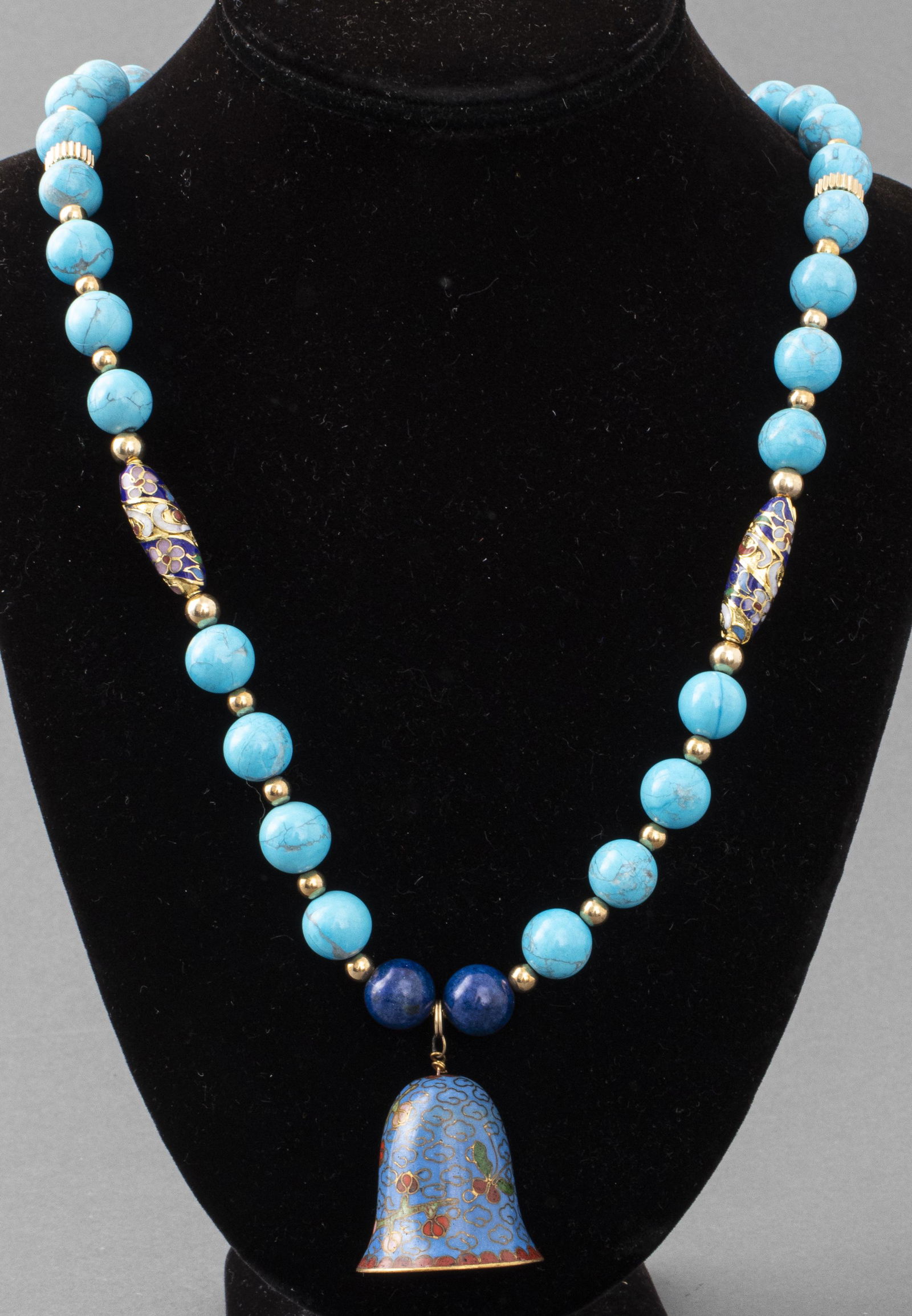 Chinese Beaded & Cloisonne Enamel Pendant Necklace (1 of 6)