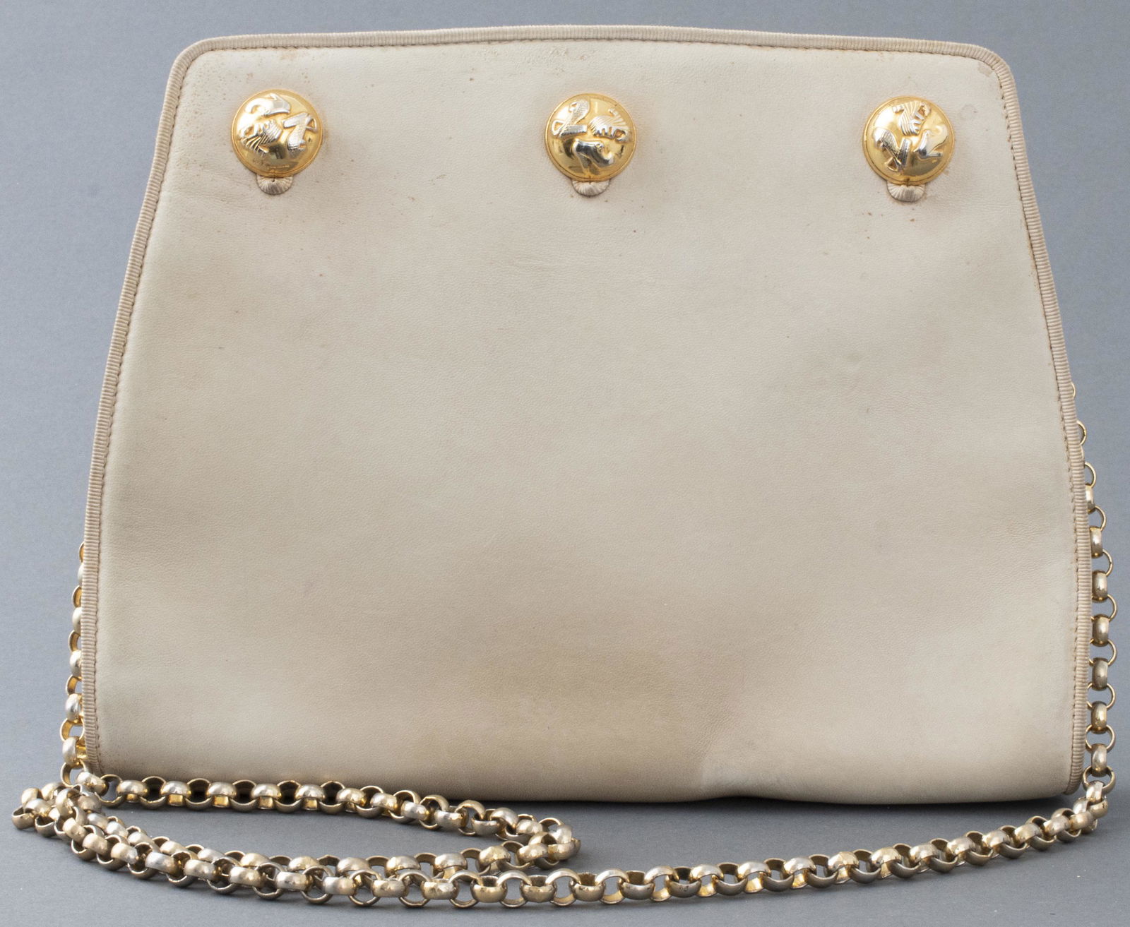 Salvatore Ferragamo Beige Leather Handbag (1 of 7)