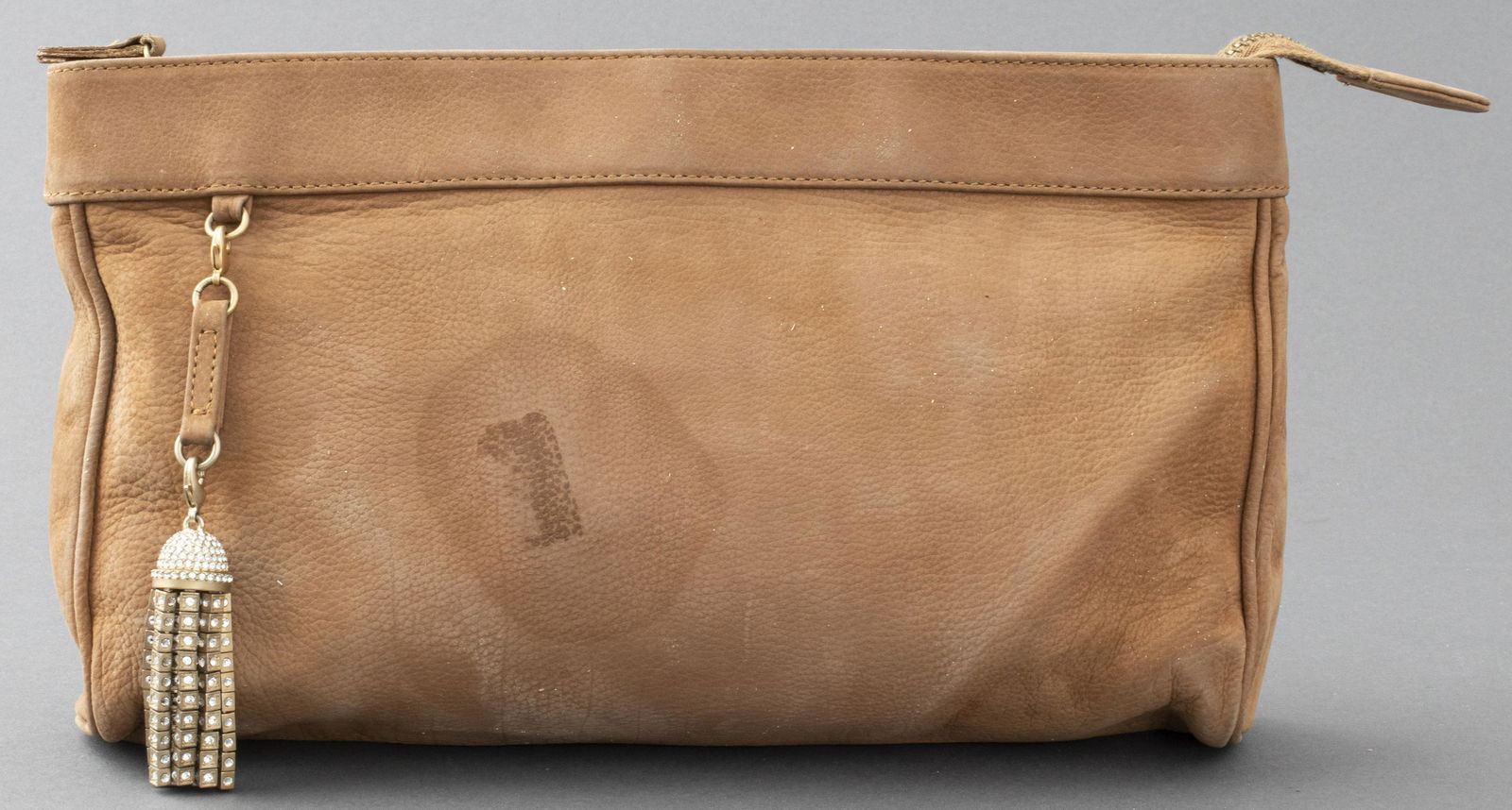 St. John Tan Suede Clutch (1 of 6)