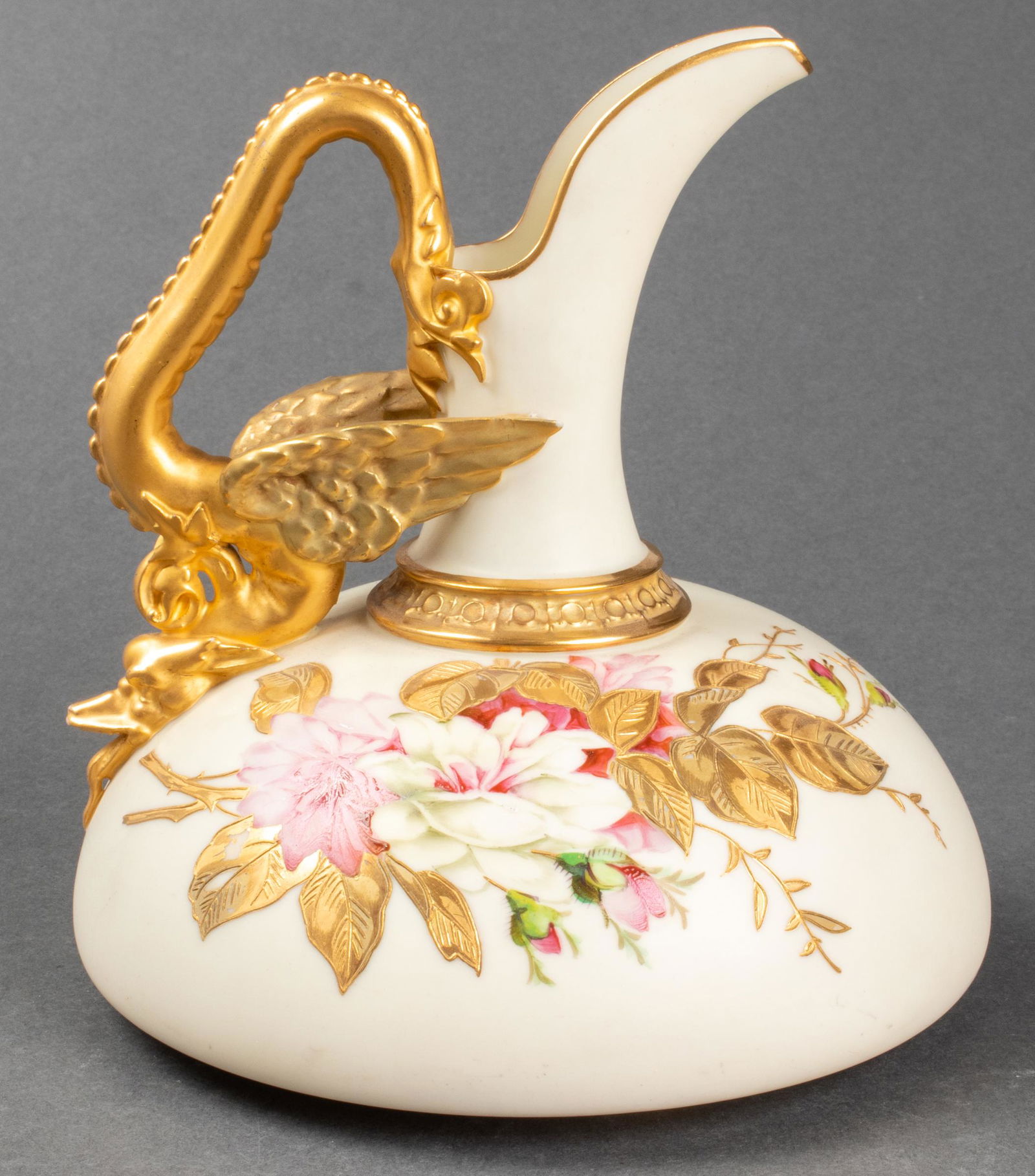 English Royal Worcester Porcelain and Gilt Pitcher (1 of 6)