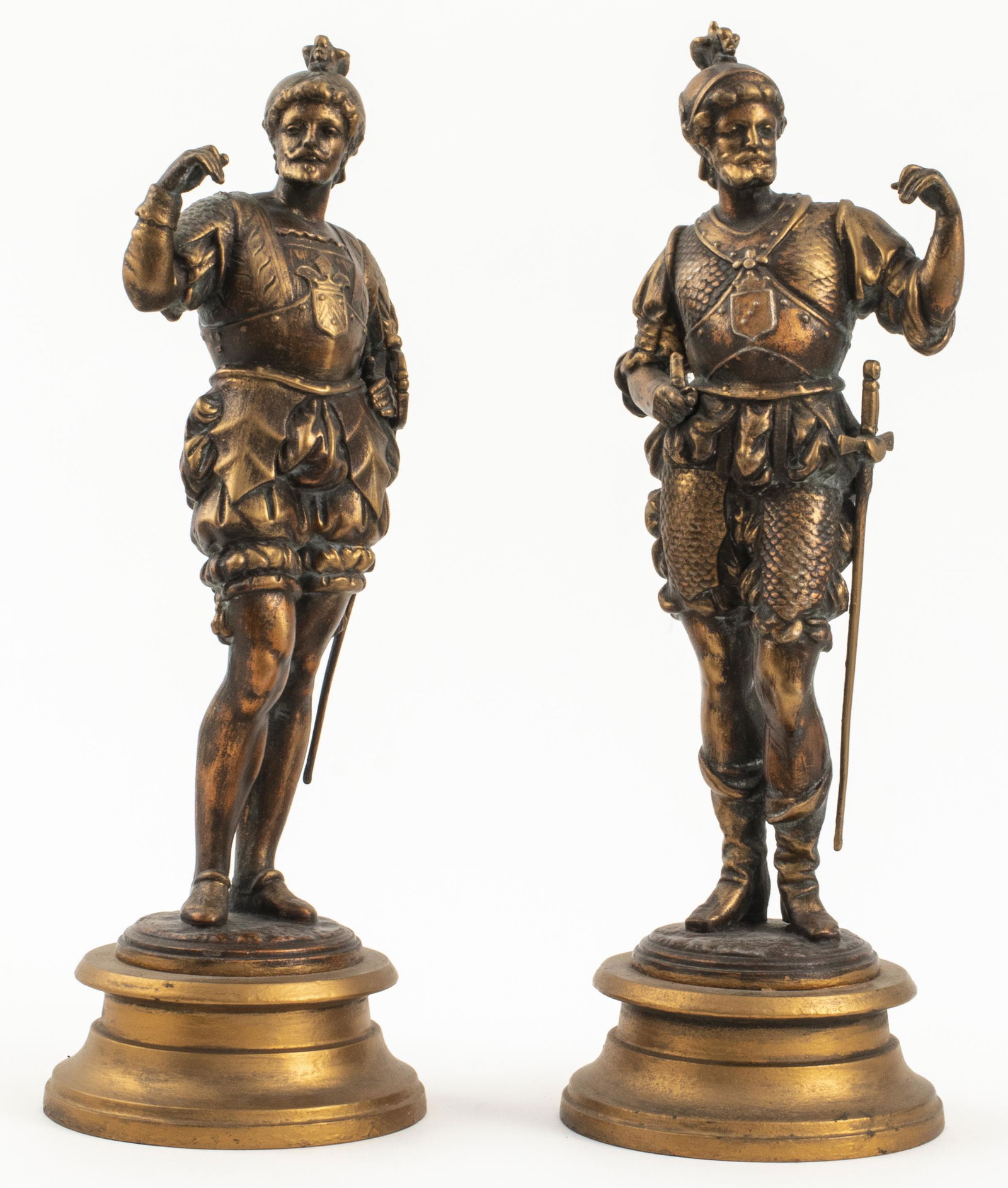 Continental Gilt Metal Figures of Knights, Pair (1 of 5)