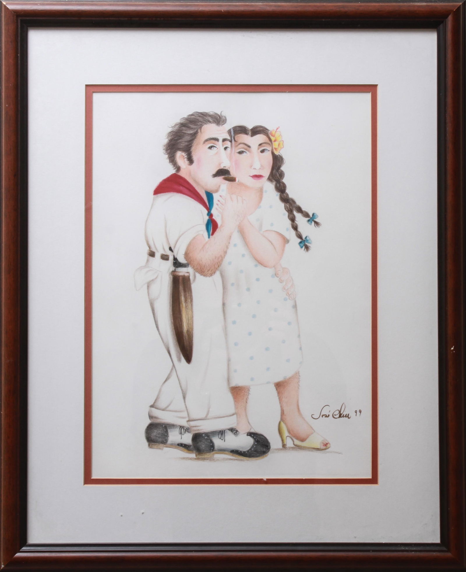 Illegibly Signed Cuban School Mixed Media (1 of 4)