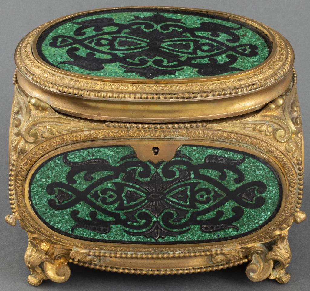 Gilt Bronze Mounted Malachite Dresser Box (1 of 10)
