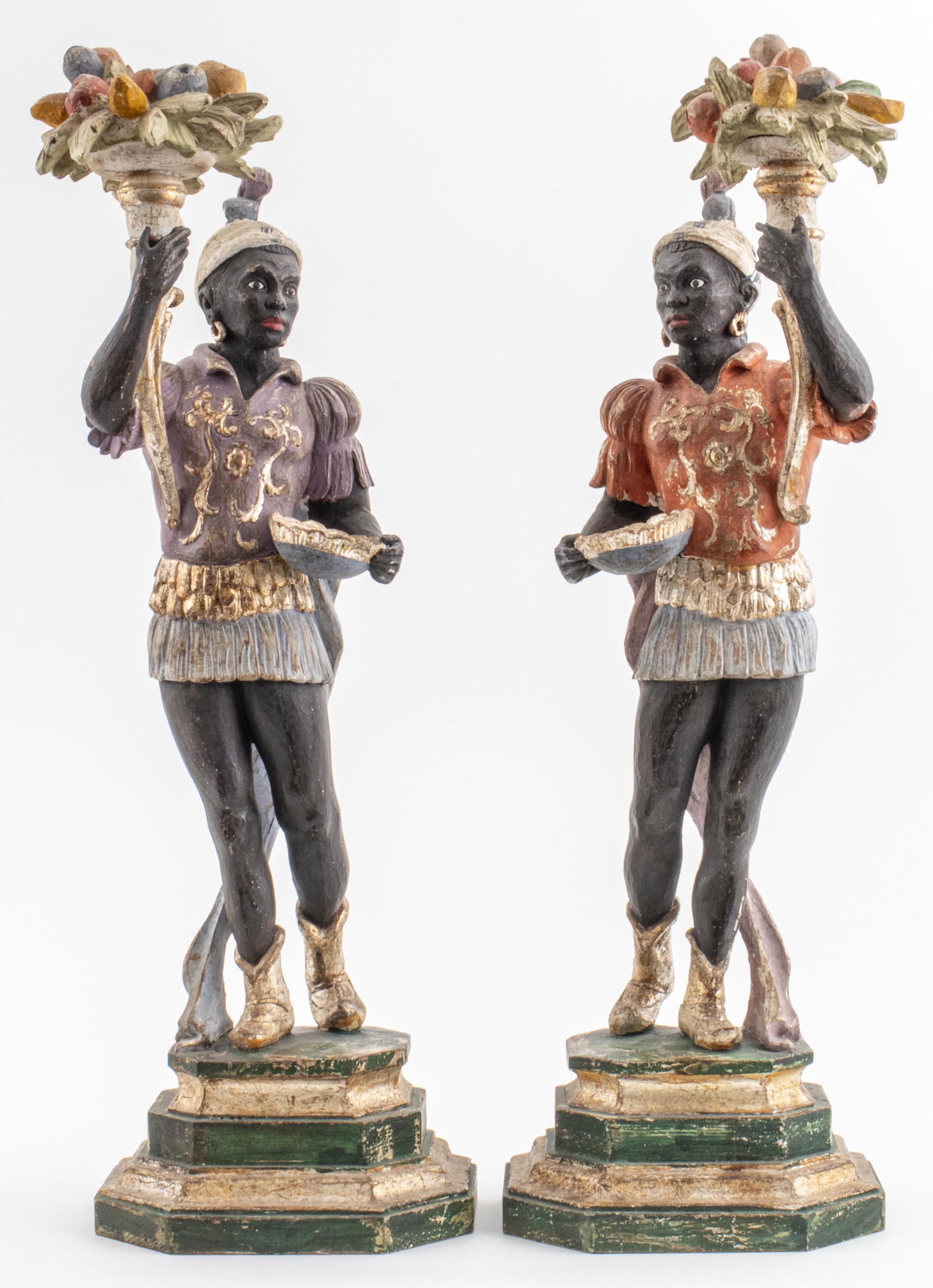 Venetian Rococo Style Polychrome Blackamoors, Pr (1 of 14)