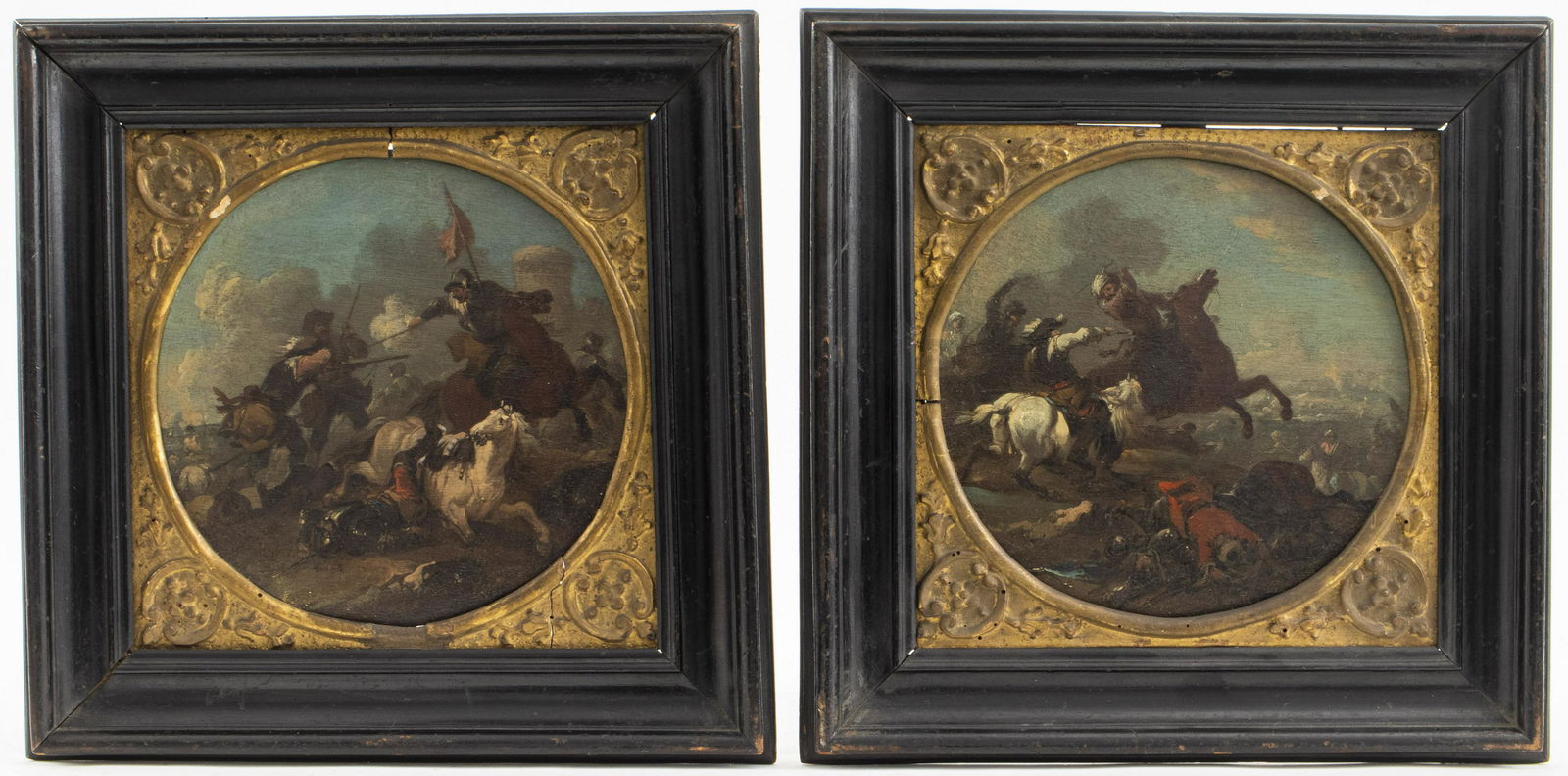 Jacques Courtois Attr Battle Scene Oil on Panel Pr (1 of 11)